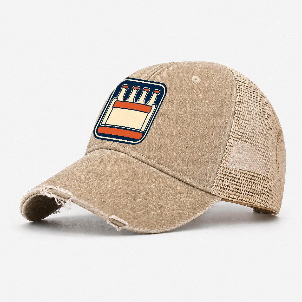 Bottle Crate Washed Trucker Hat – Khaki