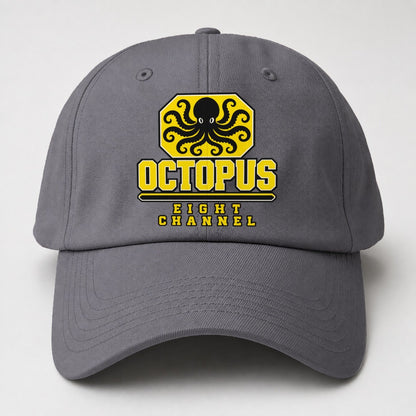 Octopus Eight Channel Heavy Duty Baseball Cap – Grey
