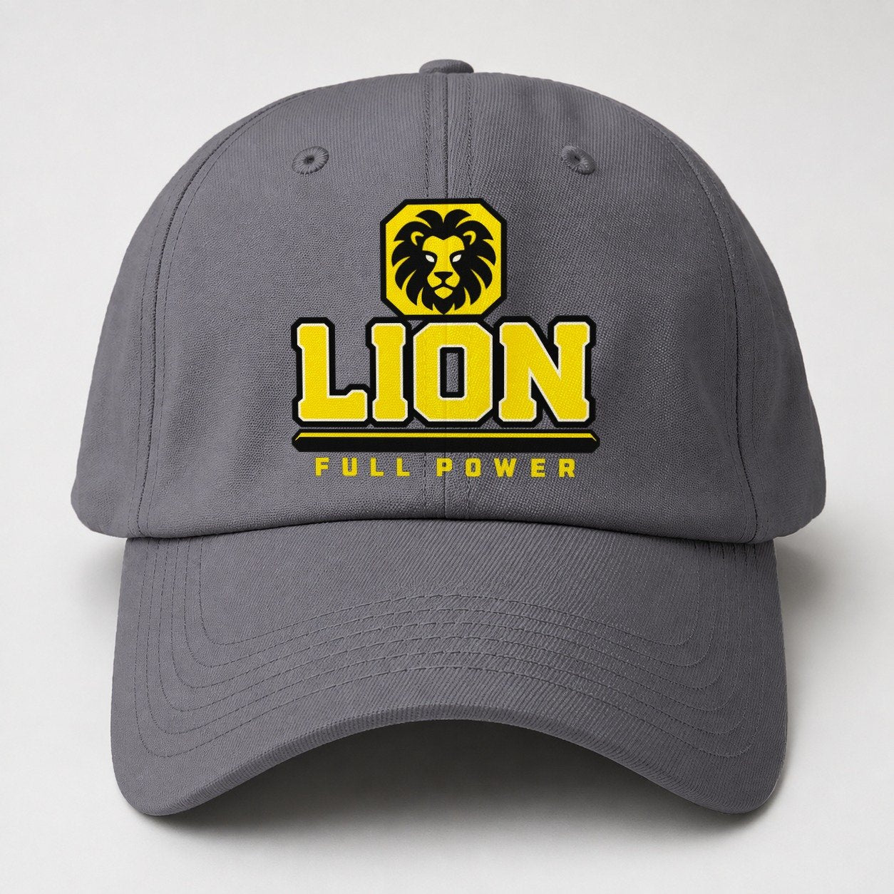 Lion Full Power Heavy Duty Baseball Cap – Grey