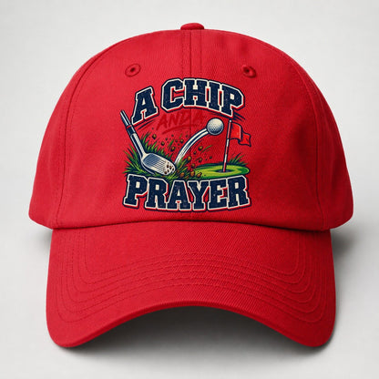 A Chip And A Prayer Golf Life Baseball Cap – Red