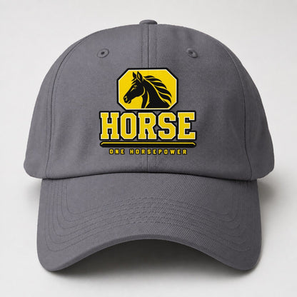 Horse One Horsepower Heavy Duty Baseball Cap – Grey