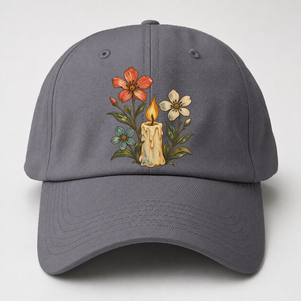 Candle Wildflower Vigil Gentle Wild Baseball Cap – Grey