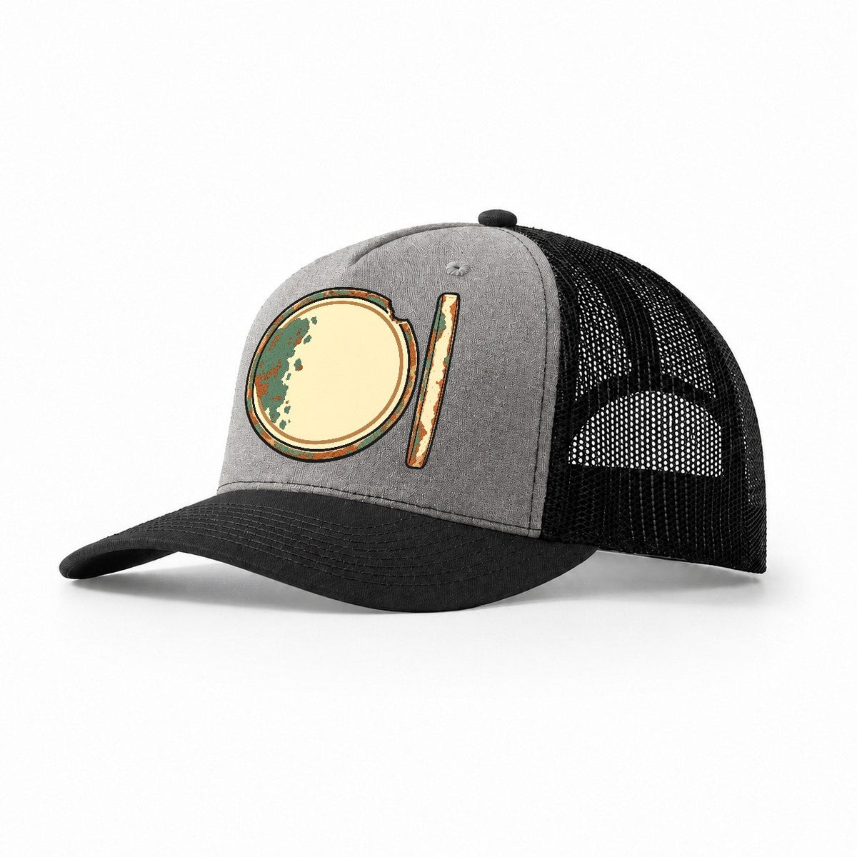 One Blank Disc Treasure Hunting Trucker Hat – Grey Black