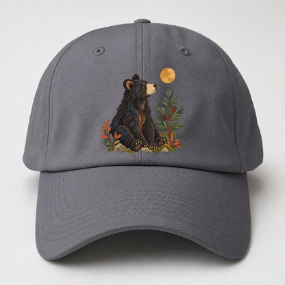Small Bear Pine Moon Gentle Wild Baseball Cap – Grey