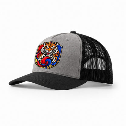 South Korea Minimal Emblem Country Logos Trucker Hat – Grey Black
