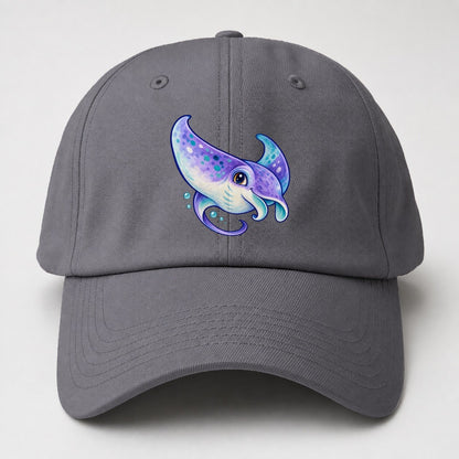 Manta Ray Barrel Turn Sea Sprite Baseball Cap – Grey
