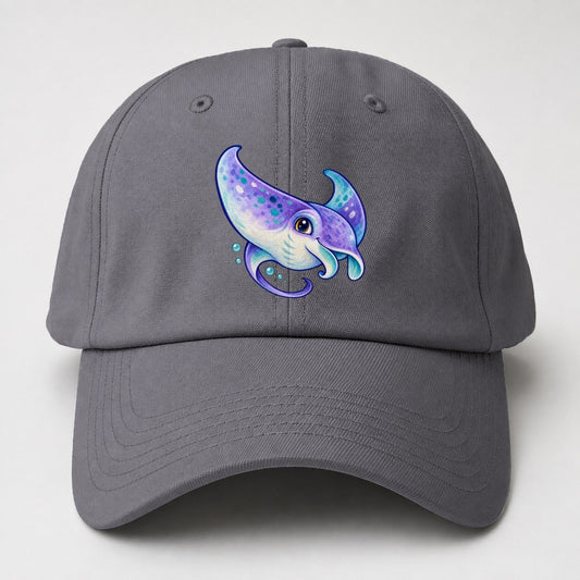 Manta Ray Barrel Turn Sea Sprite Baseball Cap – Grey