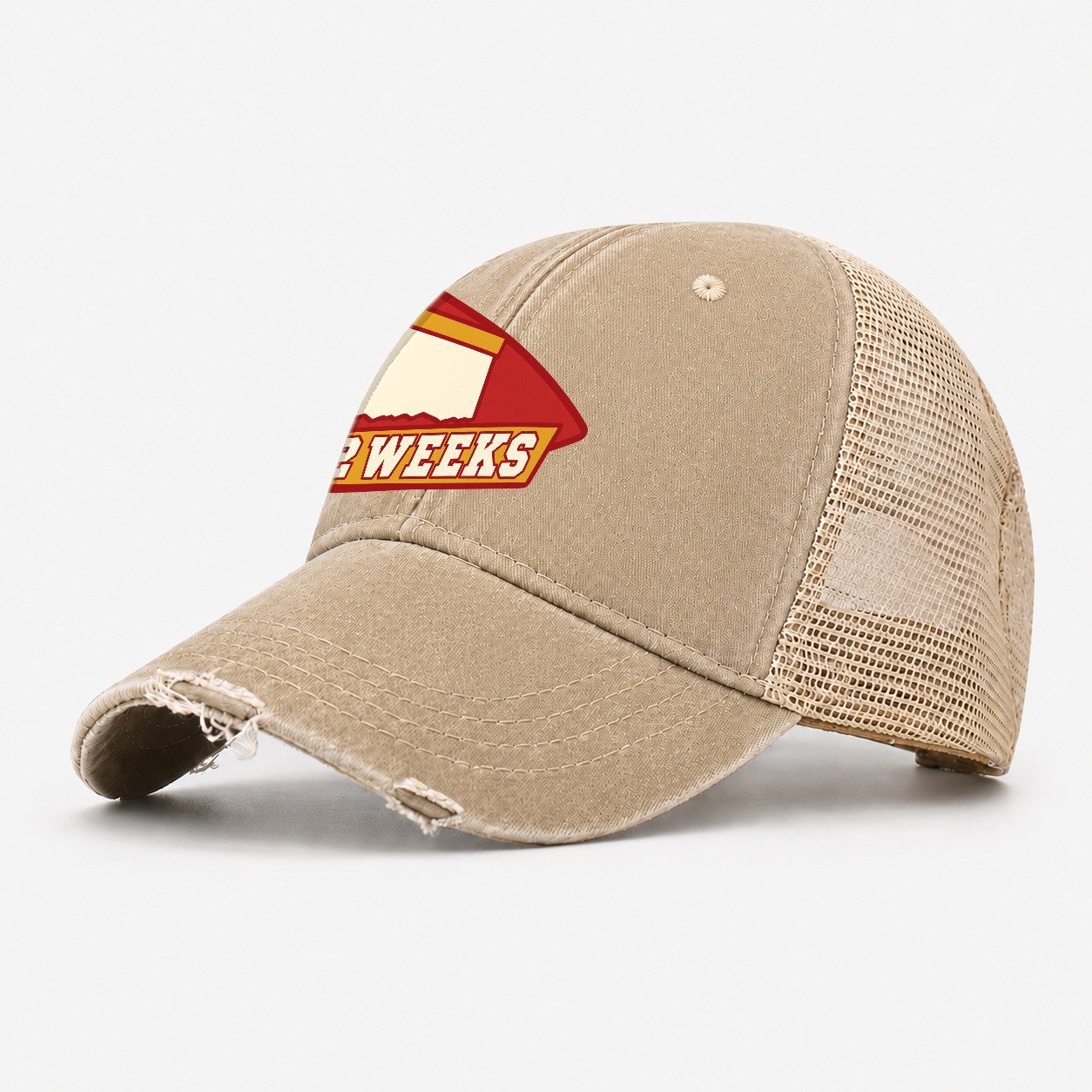 Two Weeks Washed Trucker Hat – Khaki