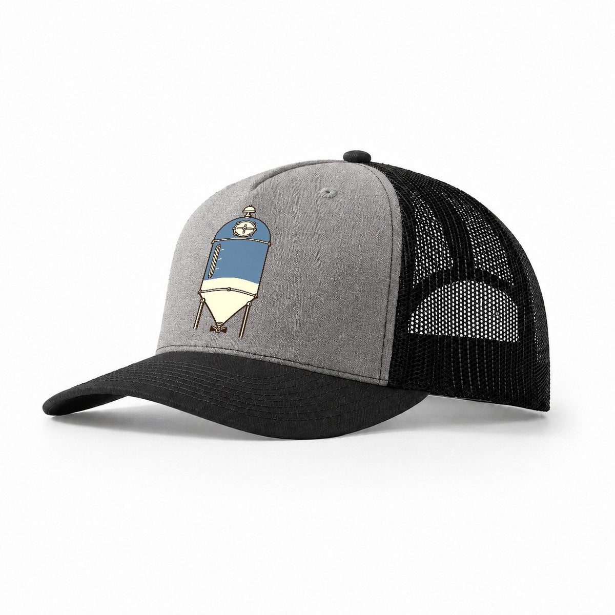 Fermenter Silhouette Homebrewing Trucker Hat – Grey Black