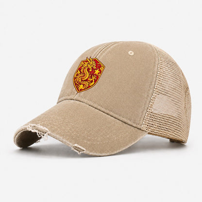 Vietnam Minimal Emblem Country Logos Washed Trucker Hat – Khaki