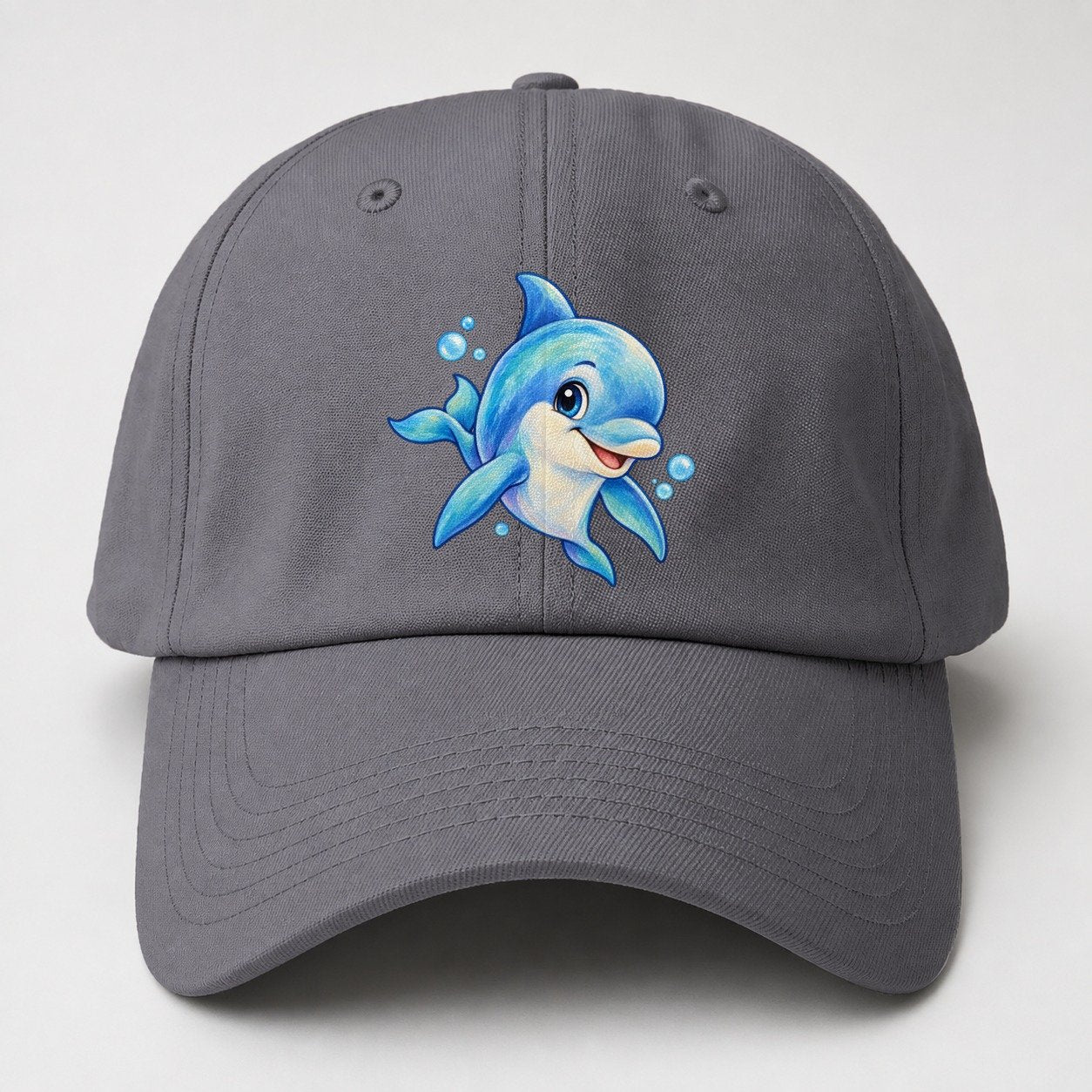 Dolphin Three Quarter Swim Sea Sprite Baseball Cap – Grey
