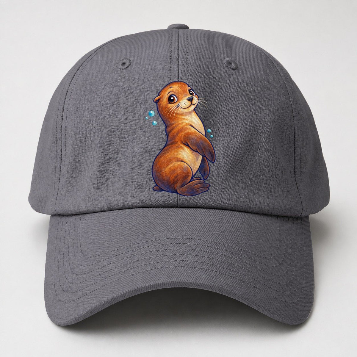 Sea Lion Upright Twist Sea Sprite Baseball Cap – Grey