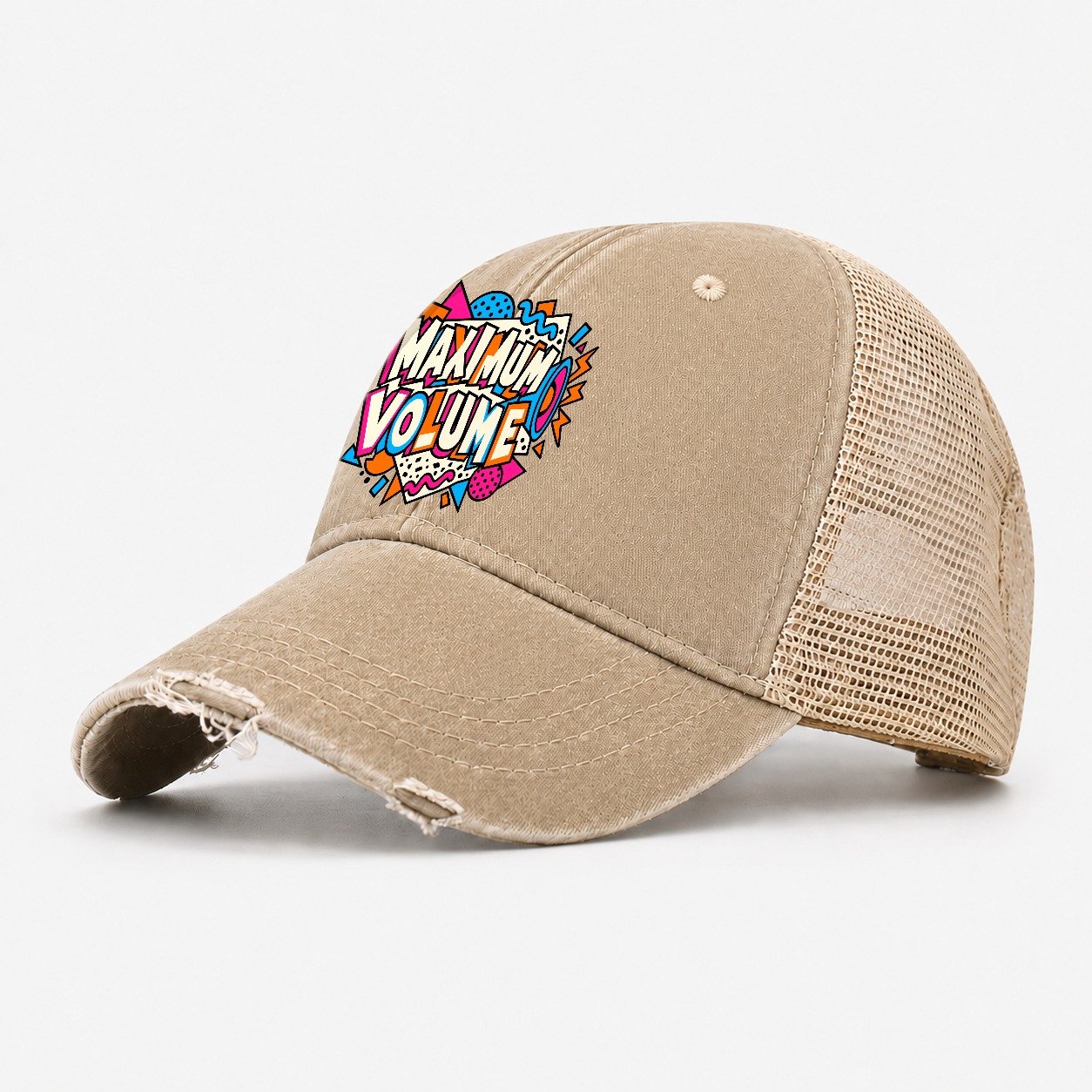 Maximum Volume Crazy Styles Washed Trucker Hat – Khaki