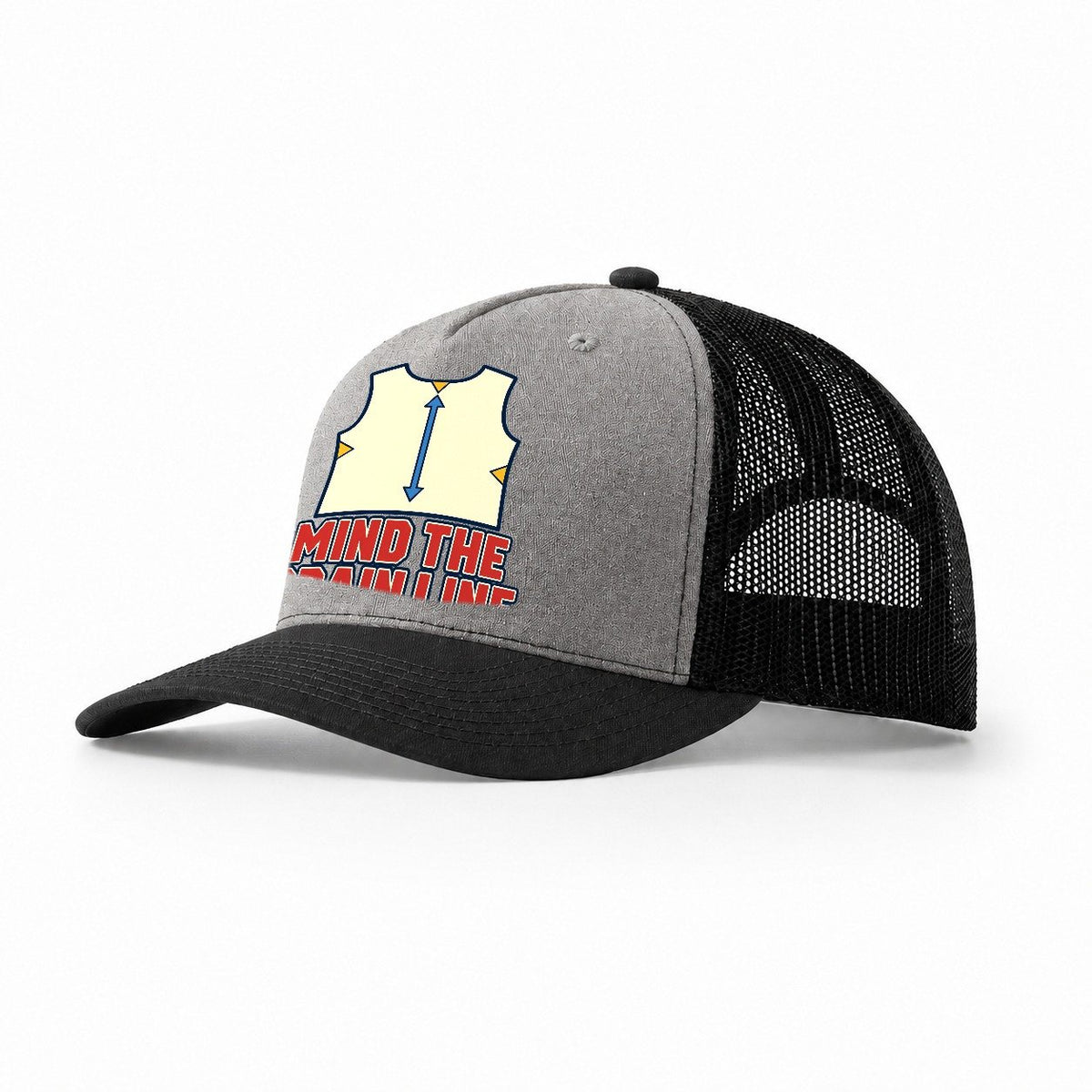Mind The Grain Line Sewing And Quilting Trucker Hat – Grey Black