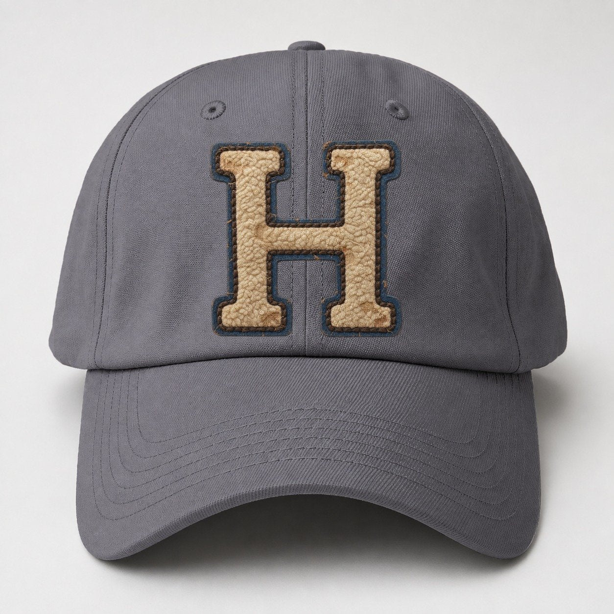 Varsity Chenille H Monogram Baseball Cap – Grey