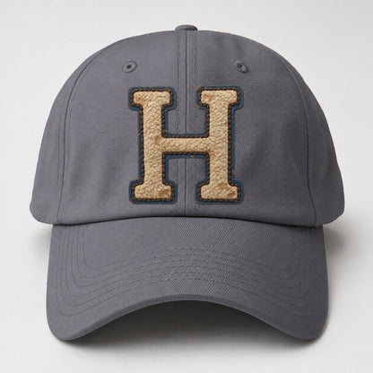 Varsity Chenille H Monogram Baseball Cap – Grey