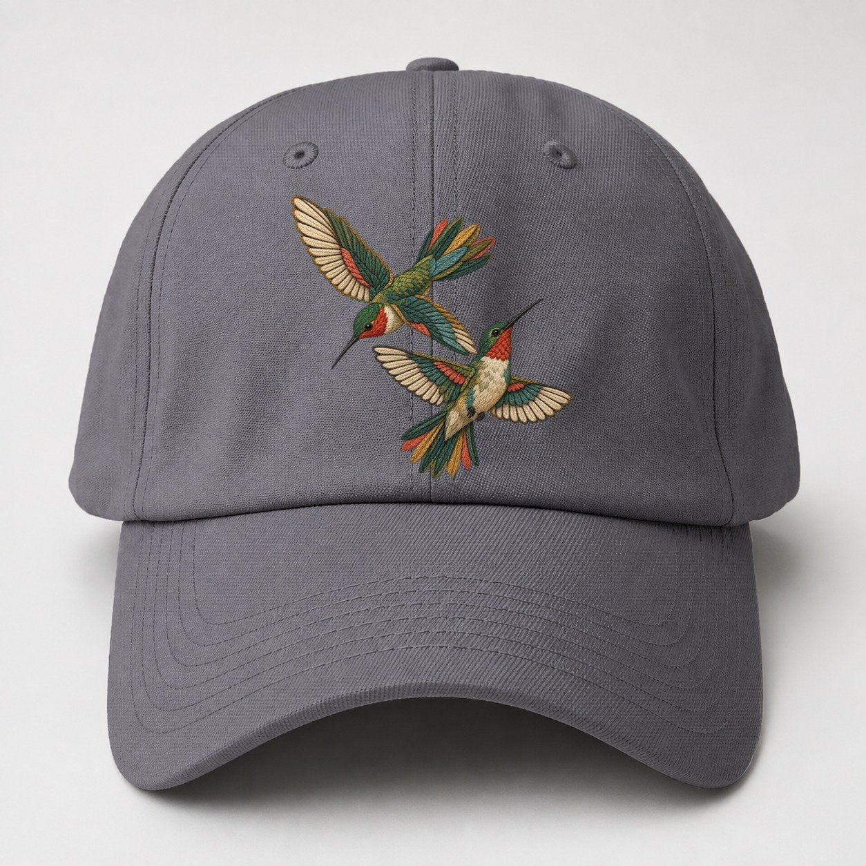 Crosswind Hummingbird Pair Gentle Wild Baseball Cap – Grey