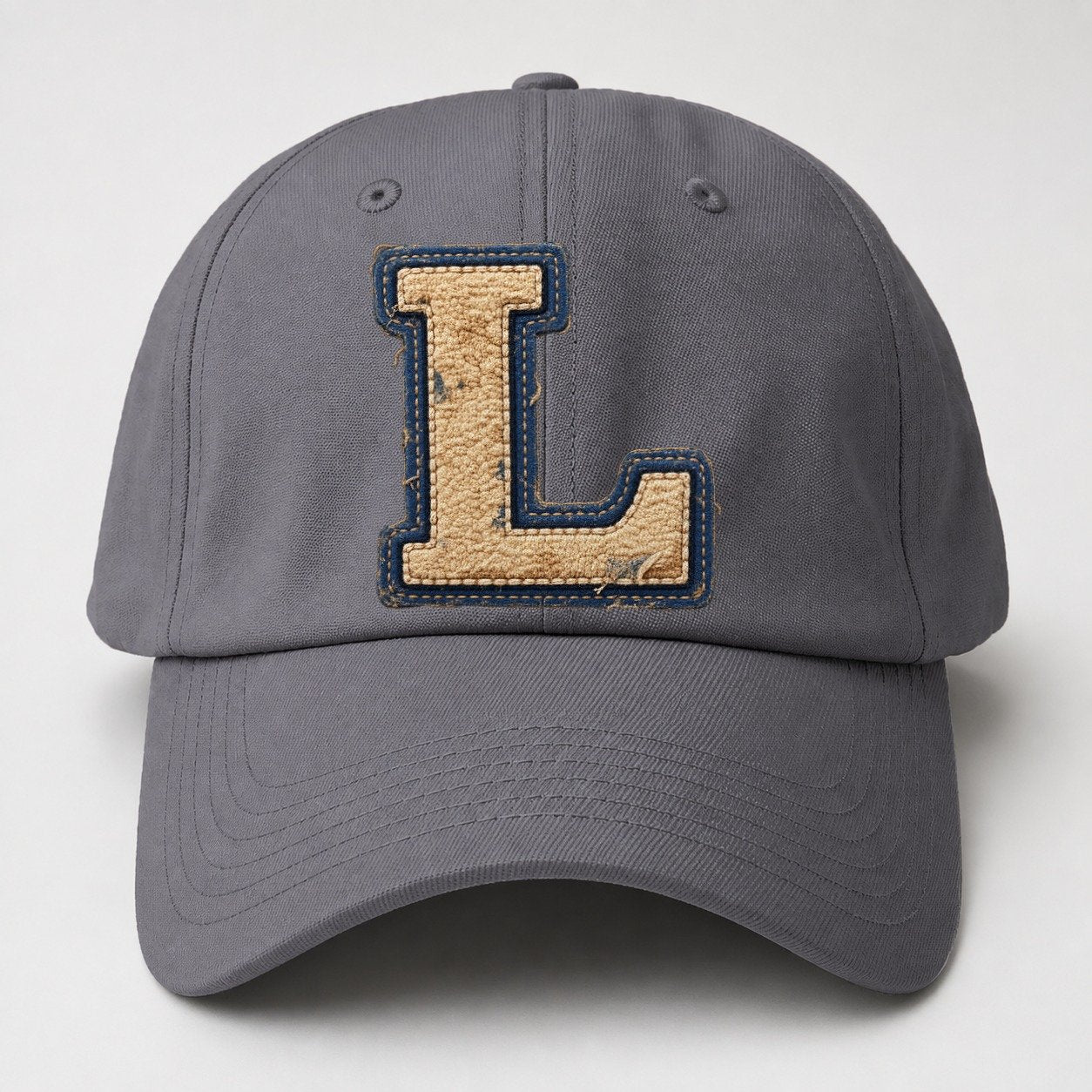 Varsity Chenille L Monogram Baseball Cap – Grey