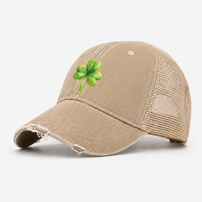 Shamrock Washed Trucker Hat – Khaki