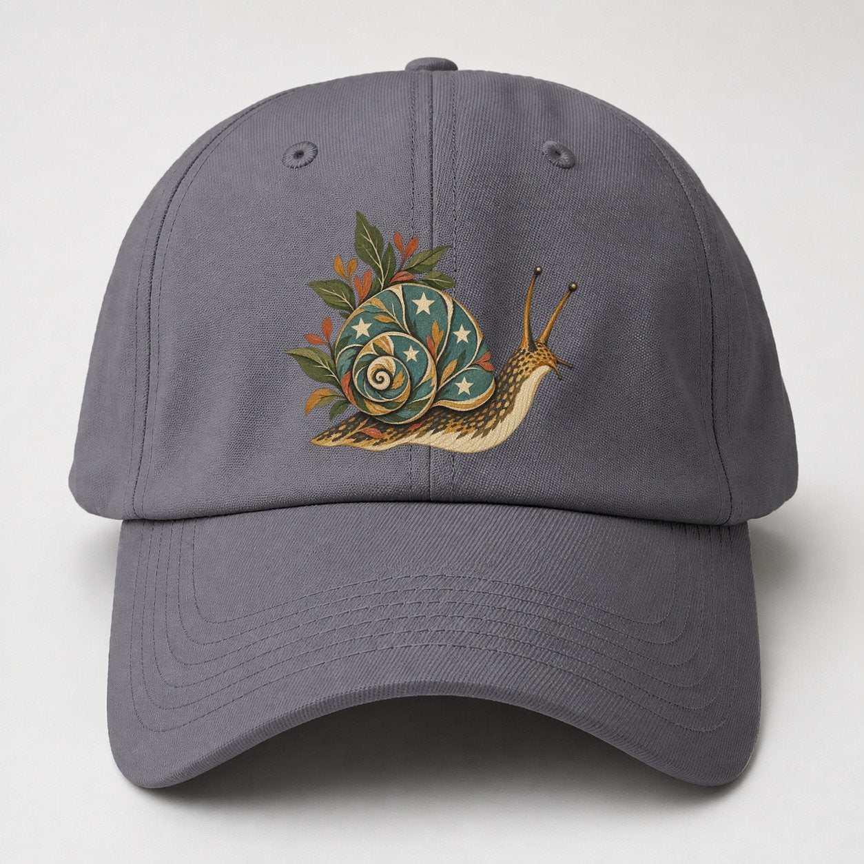 Snail Carrying Starlight Gentle Wild Baseball Cap – Grey