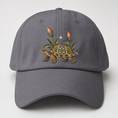 Tortoise Night Garden Gentle Wild Baseball Cap – Grey