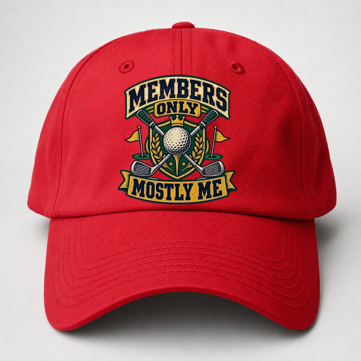 Members Only Mostly Me Golf Life Baseball Cap – Red
