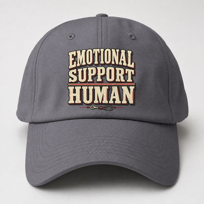 Emotional Support Human American Wit Baseball Cap – Grey