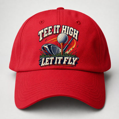 Tee It High Let It Fly Golf Life Baseball Cap – Red