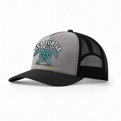 Sea Turtle Fan Club Trucker Hat – Grey Black