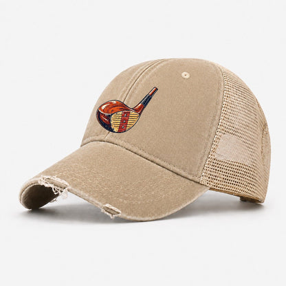Vintage Club Head Golf Life Washed Trucker Hat – Khaki