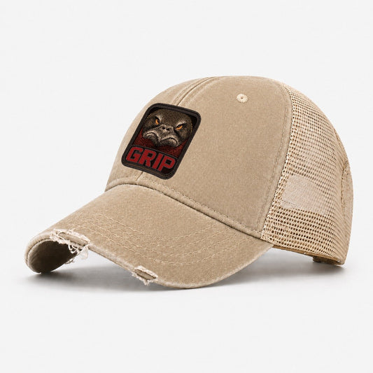 Snapping Turtle Grip Badge Washed Trucker Hat – Khaki