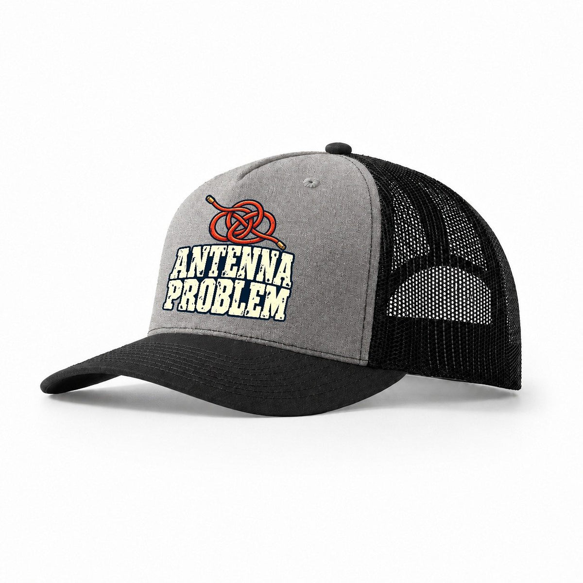 Antenna Problem Amateur Radio Trucker Hat – Grey Black