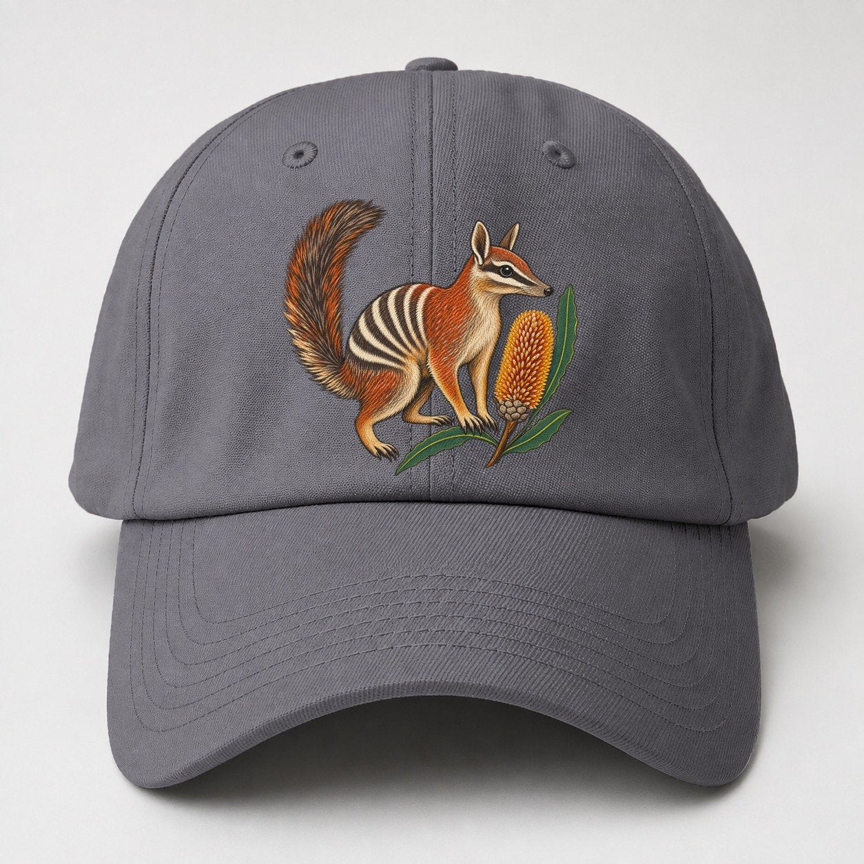 Numbat And Banksia Cones Australia Cultural Icons Baseball Cap – Grey