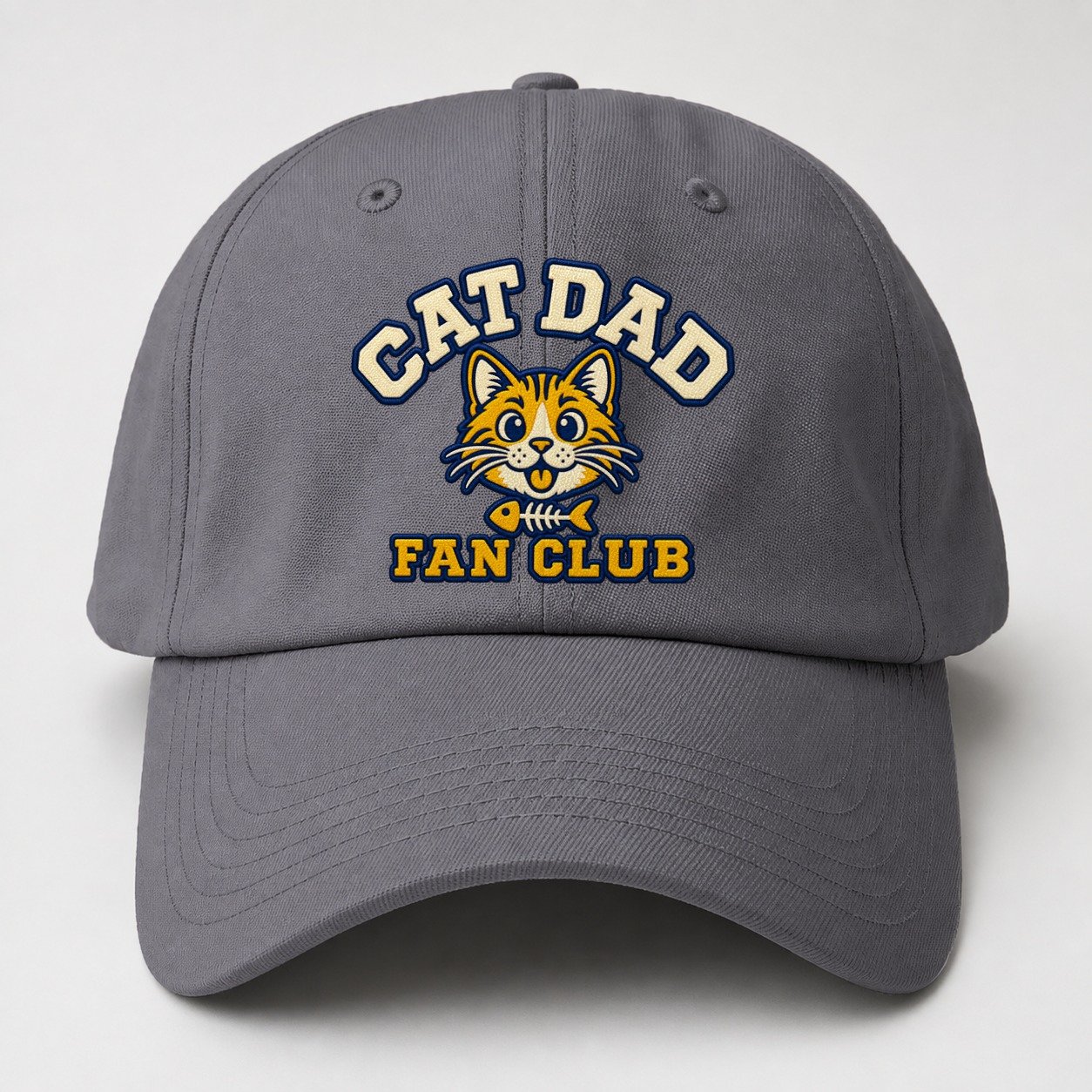 Cat Dad Fan Club Baseball Cap – Grey