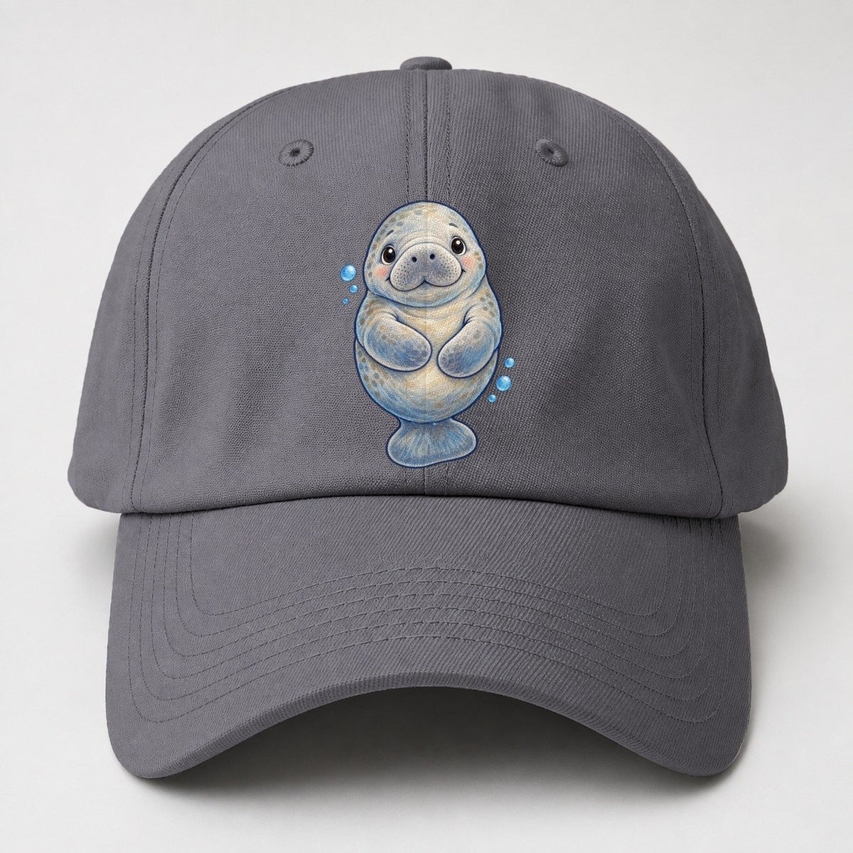 Manatee Front Flipper Hug Sea Sprite Baseball Cap – Grey