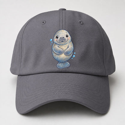 Manatee Front Flipper Hug Sea Sprite Baseball Cap – Grey