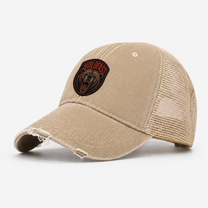 Grizzly Holdfast Badge Washed Trucker Hat – Khaki