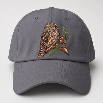 Tawny Frogmouth And Gum Nuts Australia Cultural Icons Baseball Cap – Grey