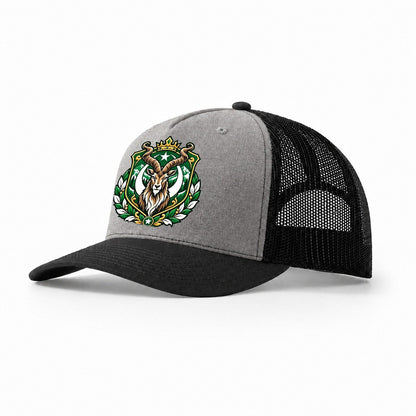 Pakistan Heraldic Crest Country Logos Trucker Hat – Grey Black