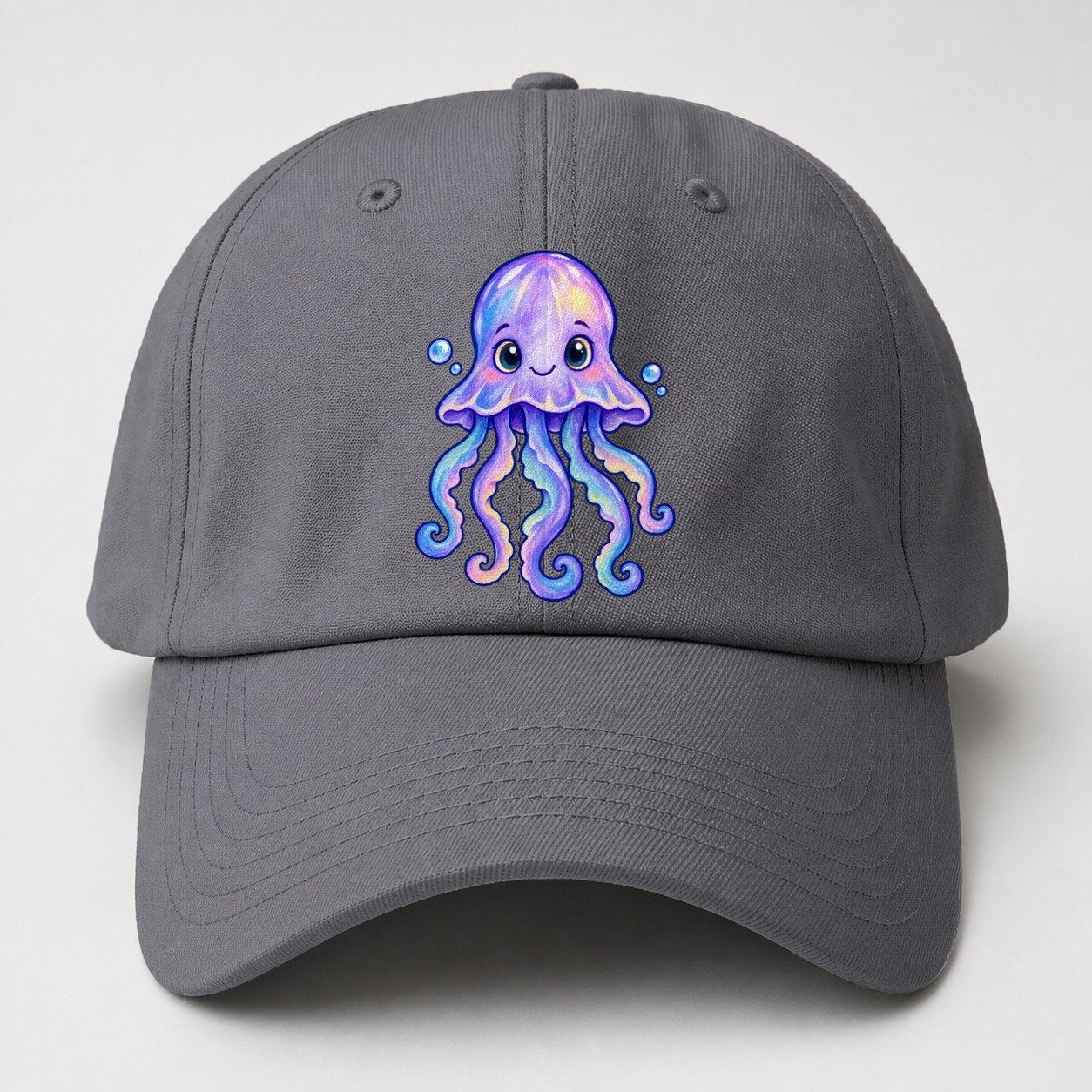 Jellyfish Front Glow Sea Sprite Baseball Cap – Grey