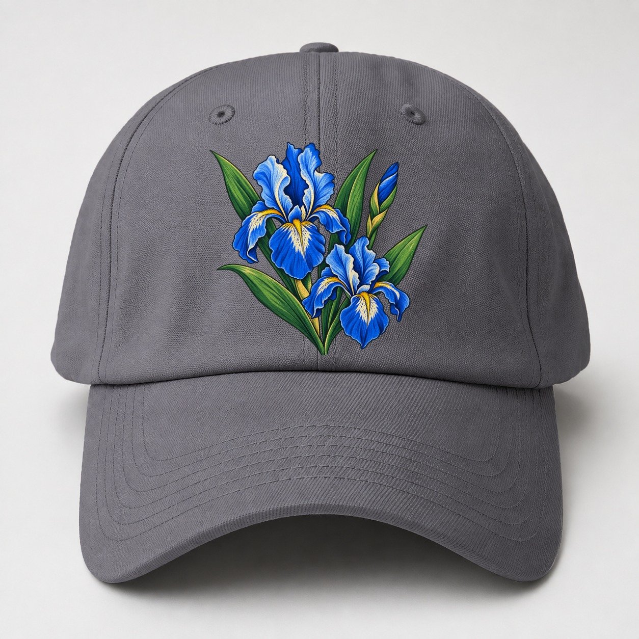 Quebec Blue Flag Iris Canada Cultural Icons Baseball Cap – Grey