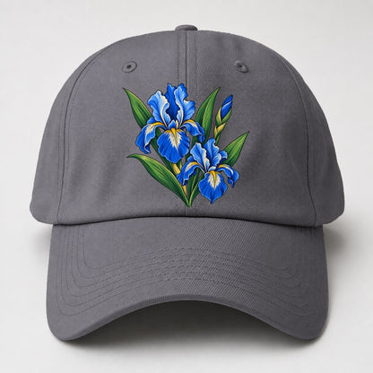 Quebec Blue Flag Iris Canada Cultural Icons Baseball Cap – Grey