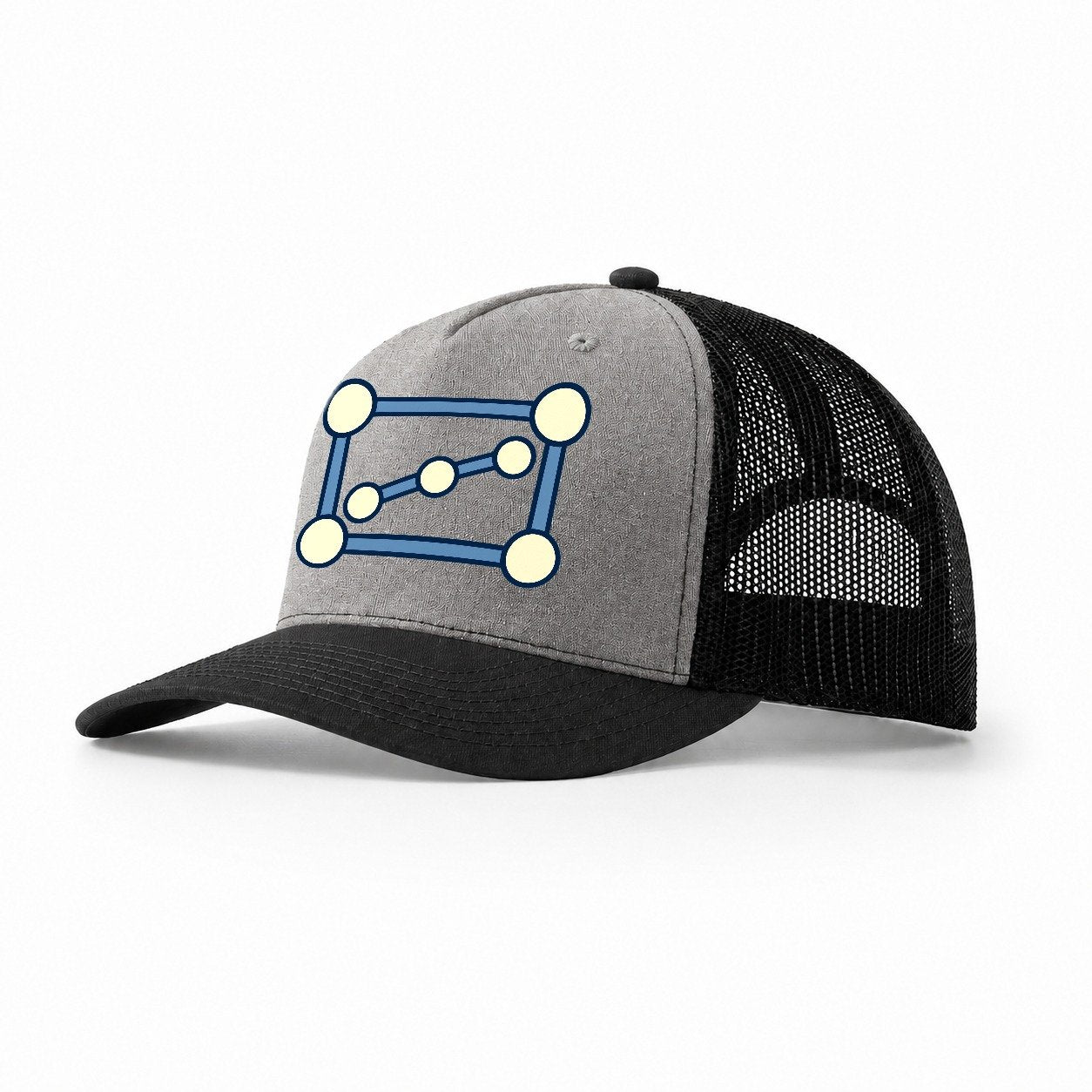 Belt Of Three Astronomy And Stargazing Trucker Hat – Grey Black