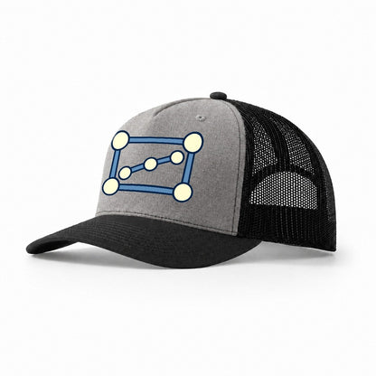 Belt Of Three Astronomy And Stargazing Trucker Hat – Grey Black
