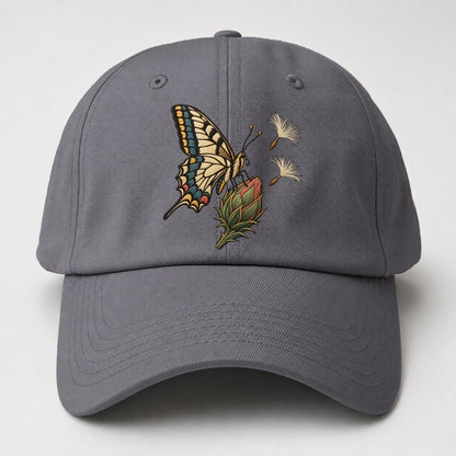 Swallowtail Thistle Rest Gentle Wild Baseball Cap – Grey