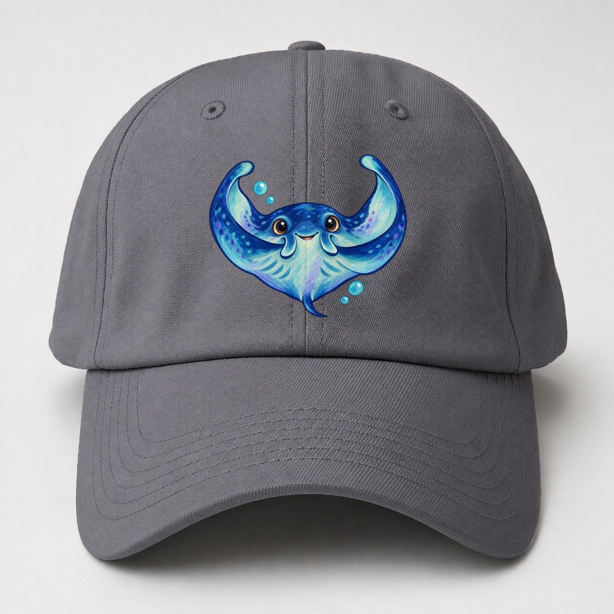 Manta Ray Wing Hug Sea Sprite Baseball Cap – Grey