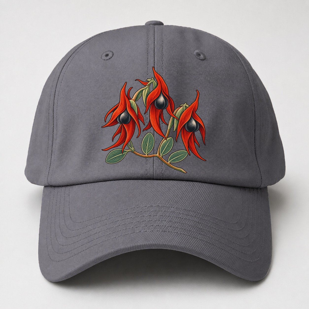 South Australia Sturt Desert Pea Cluster Australia Cultural Icons Baseball Cap – Grey