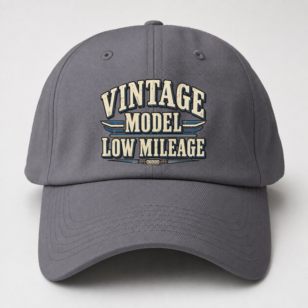 Vintage Model Low Mileage American Wit Baseball Cap – Grey