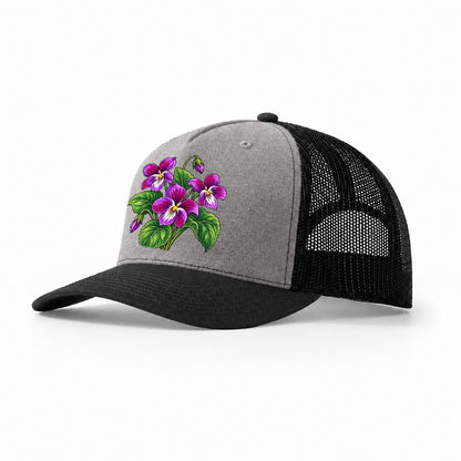 New Brunswick Purple Violet Canada Cultural Icons Trucker Hat – Grey Black