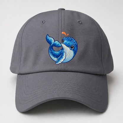 Humpback Whale Tail Curl Sea Sprite Baseball Cap – Grey